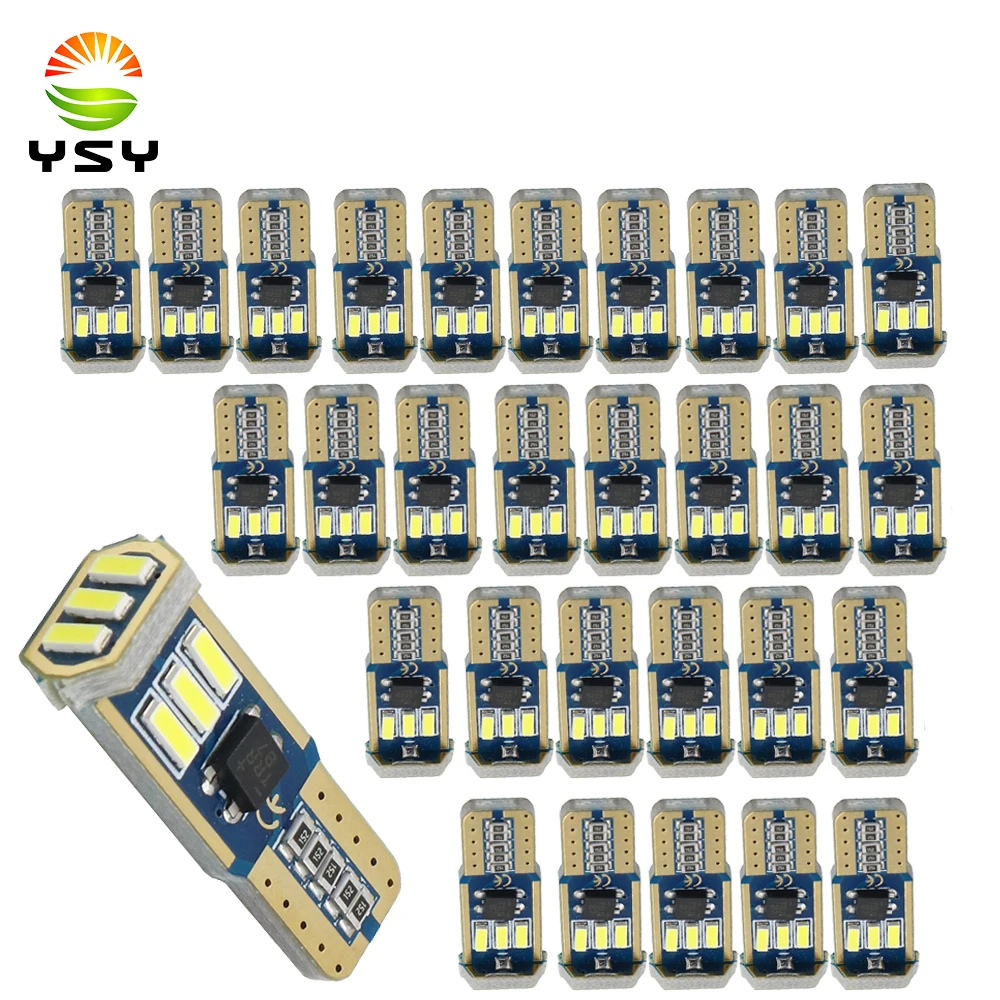 

YSY 30x W5W T10 LED Canbus Light No Polarity White No Error 4014 9smd Bulbs Car Wedge Lamp Turn Signal Light License Plate Lamp