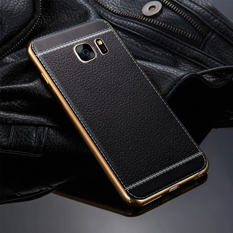 Luxury Soft Plating Leather Cover For Samsung Galaxy S6 A3 A5 A7 J3 J5 J7 2016 2017 Case S7 Edge |
