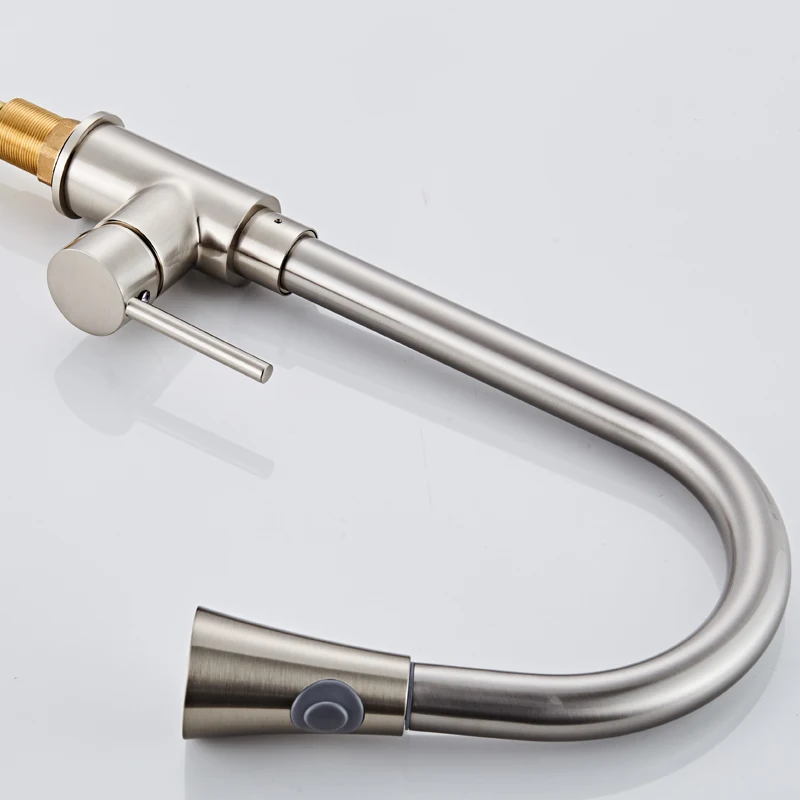 Вытяжной смеситель спрей кухонный кран Поворотный поток раковина прочный одно