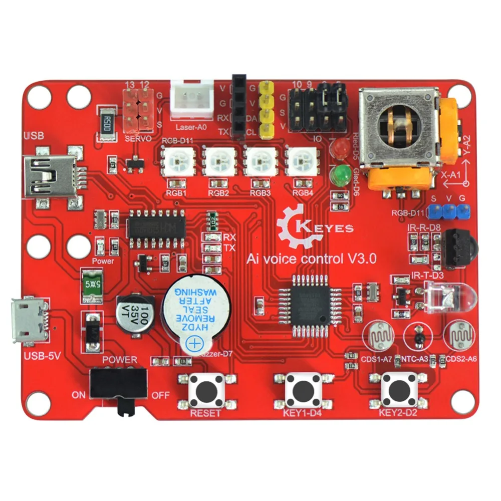Плата голосового управления Ai V3.0 для Arduino ATMEGA328P-AU порт mini USB последовательного