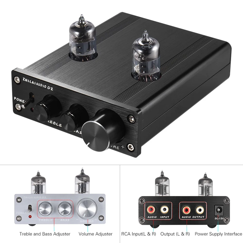 Мини Hi-Fi 6J1 вакуумная трубка стерео аудио Предварительный усилитель