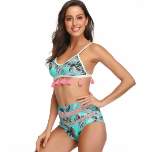 Женский бюстгальтер с вкладышами пуш ап комплект бикини высокой талией