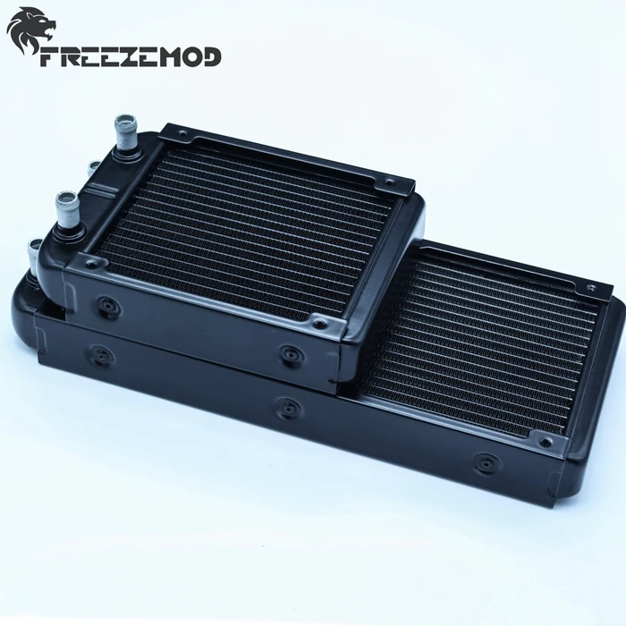 FREEZEMOD 240 мм ребра алюминиевый компьютер водяное охлаждение h радиатор 18 трубок для 2*12 см вентиляторов. SR-L240F10