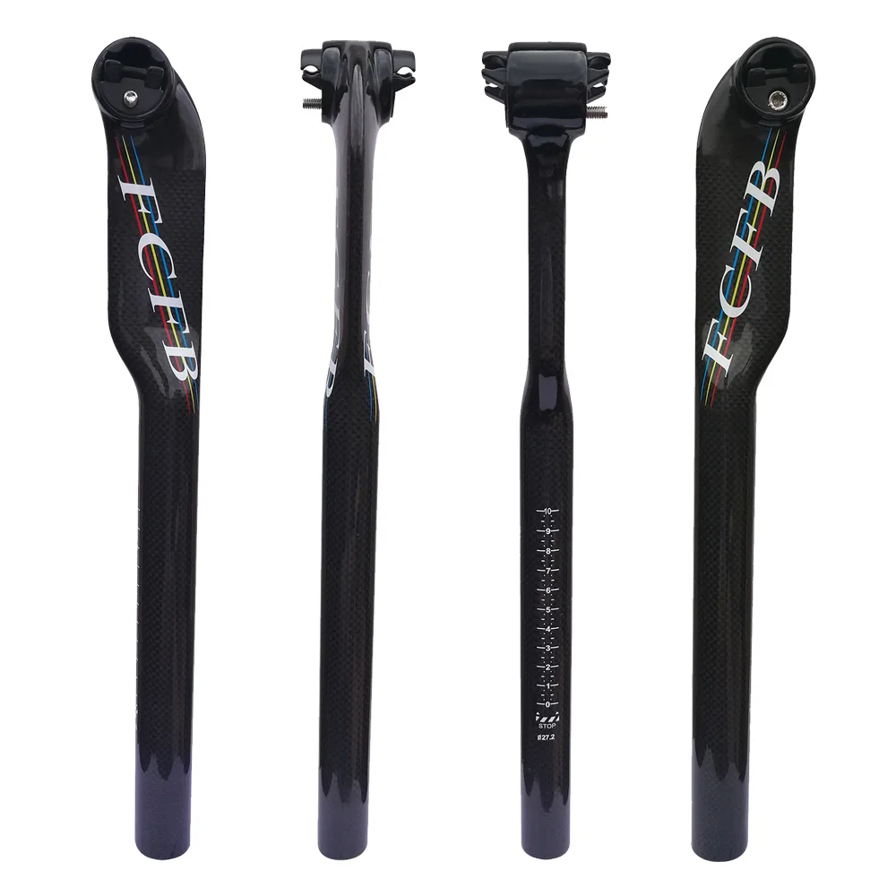 

FCFB FW Newest Road Mountain bike glossy UD full carbon bicycle seatpost back 5mm MTB parts 27.2 30.8 31.6*350/400mm