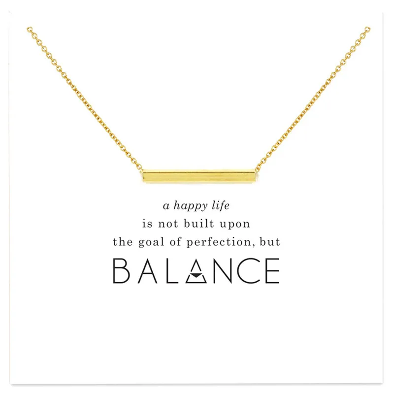 

Minimalist Hollow Balance Bar Pendant Necklace For Women