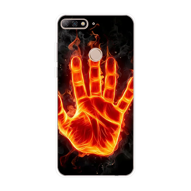 Чехол для телефона Huawei Y3 Y5 Y6 2017 Y7 Prime Y9 2018 2019 силиконовый чехол с рисунком пламени II