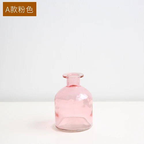 P-A INS Small Mouth Glass Transparent Vase Nordic Wind Dried Flower Vases Japanese Home Wedding Decoration Colorful Flower Vases - Цвет: P-A