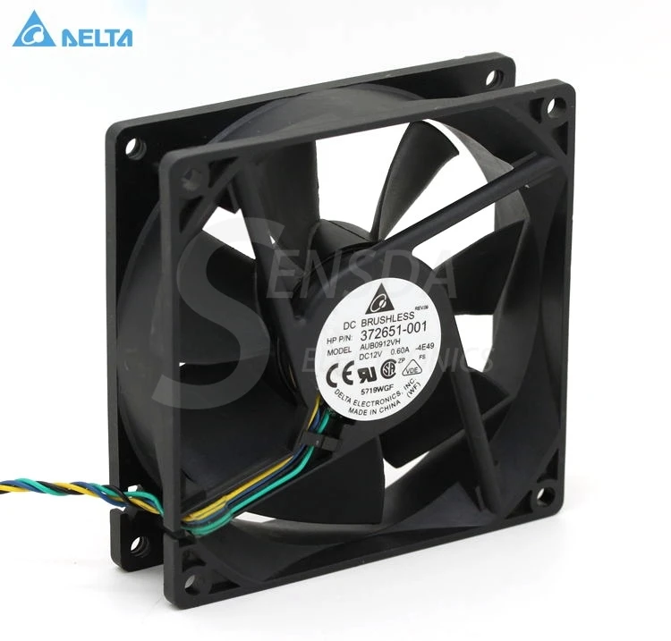 Для delta AUB0912VH 9 см 90 мм 90*90*25 92*92*25 9225 DC 12V 0.60A 4 контактный компьютер pwm вентилятор
