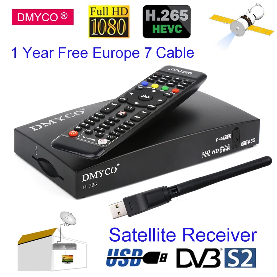 Испания спутниковый приемник HD DVB-S2 добавить 1 год каналов LNB декодер 1080p Поддержка