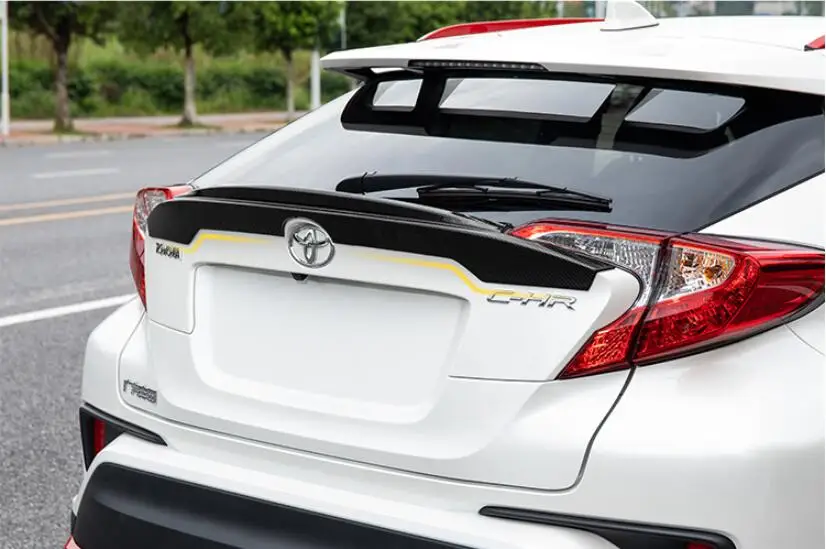 

High Quality ABS Carbon Fiber Car Rear Wing Trunk Lip Spoilers For Toyota CHR 2017 2018 2019