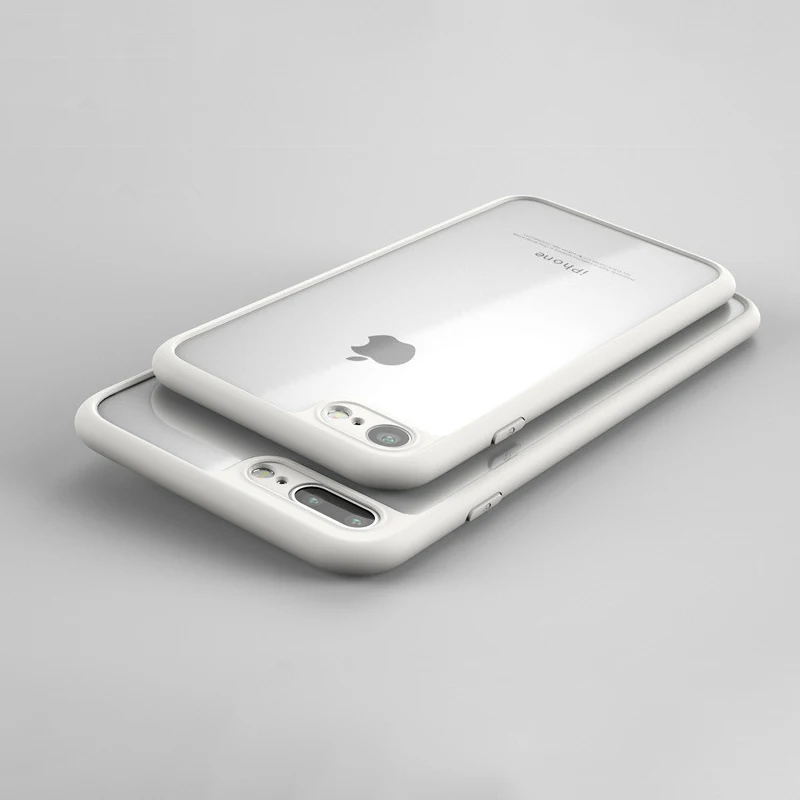 2017 New For iPhone X case transparent PC back+TPU frame soft cover for 8 8plus mobile phone coque accessories Capa |