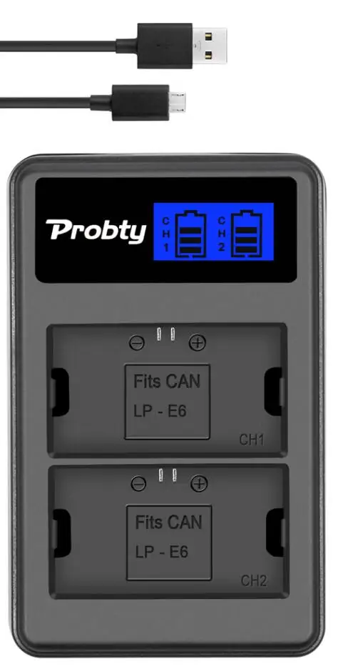LCD charger Аккумулятор для canon 2650mAh LP-E6 LP E6 LPE6 для камеры Canon 5D Mark II III IV, 80D, 70D, 60D, 6D, EOS 5Ds, 5D2, 5D3, 5DSR, 5D4 - Цвет: LCD charger