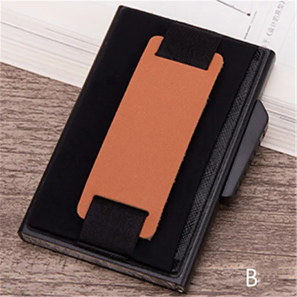 BISIGORO металлический корпус для карт мода RFID Блокировка держатель для карт Простой Высококачественный кошелек Повседневный многофункциональный кошелек для монет - Цвет: X-32C-B Black