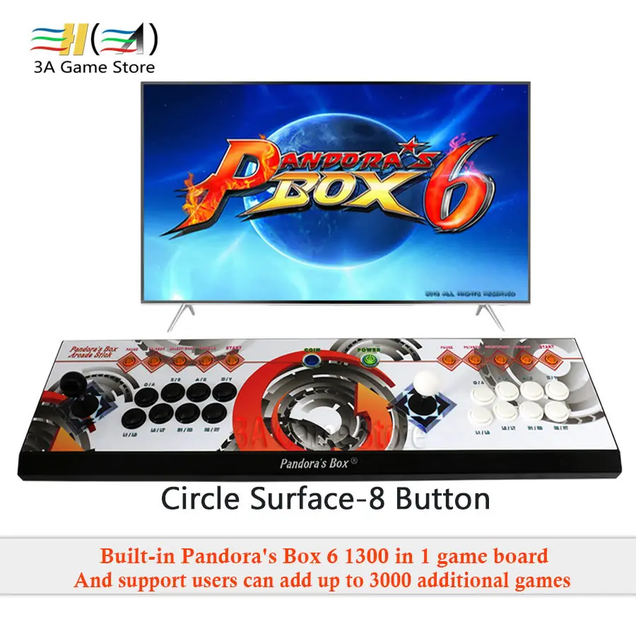 

3A Game Company Original Pandora's Box 6 1300 in 1 8 button arcade console usb joystick control arcade video game controller