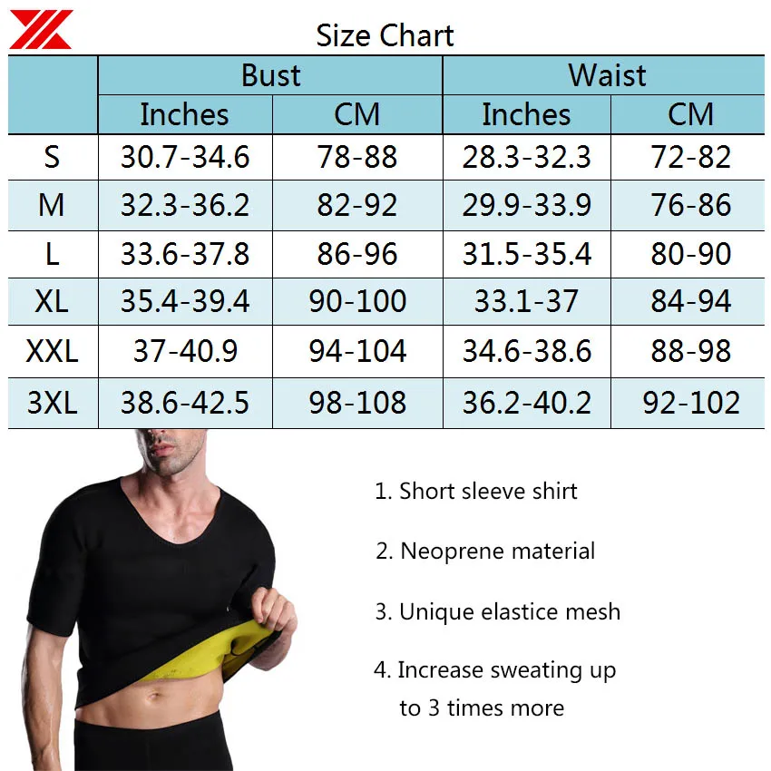 HEXIN Мужская Неопреновая рубашка для похудения тренировочный формирователь тела