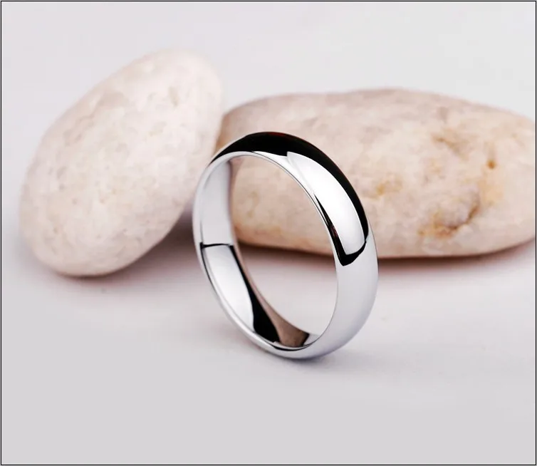Кольцо из вольфрамовой стали для мужчин и женщин классическое серебряное