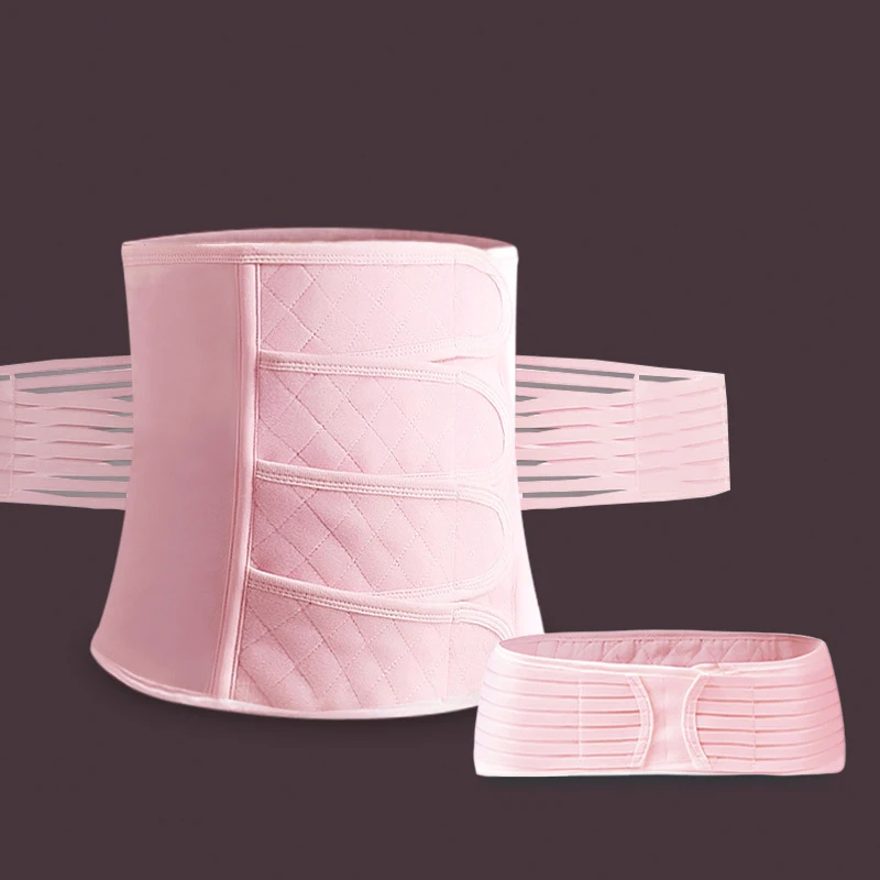 pink 2в1 послеродовой пояс для восстановления тела Корректирующее белье для похудения живота талии Cinchers леди дышащий корсет для тренировок для беременных поддержка - Цвет: pink