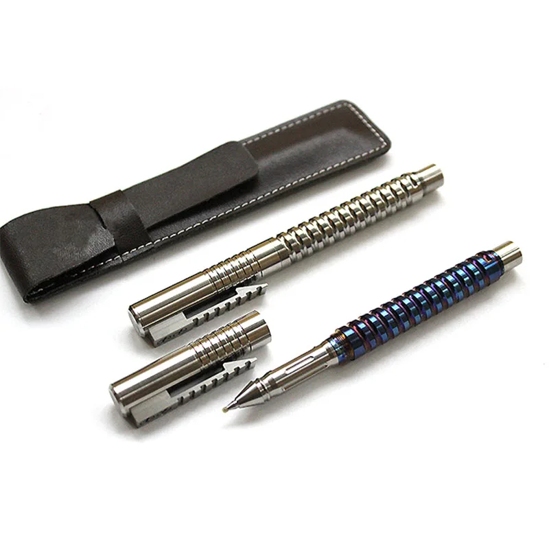 値段 新! 高品質スパイラルペンホルダーチタン合金 EDC 防衛ペン戦術的な署名ペンマルチツール戦術壊れ窓ペン