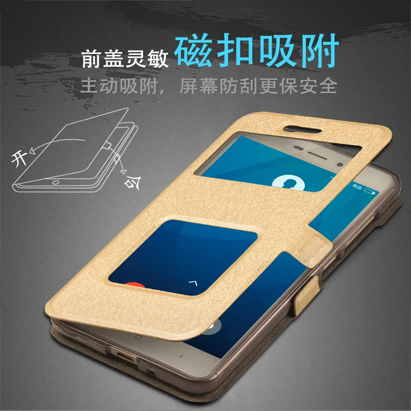 100% Оригинальный чехол с открытым окошком 5 0 дюйма для Xiaomi Redmi 4x откидной Чехол из