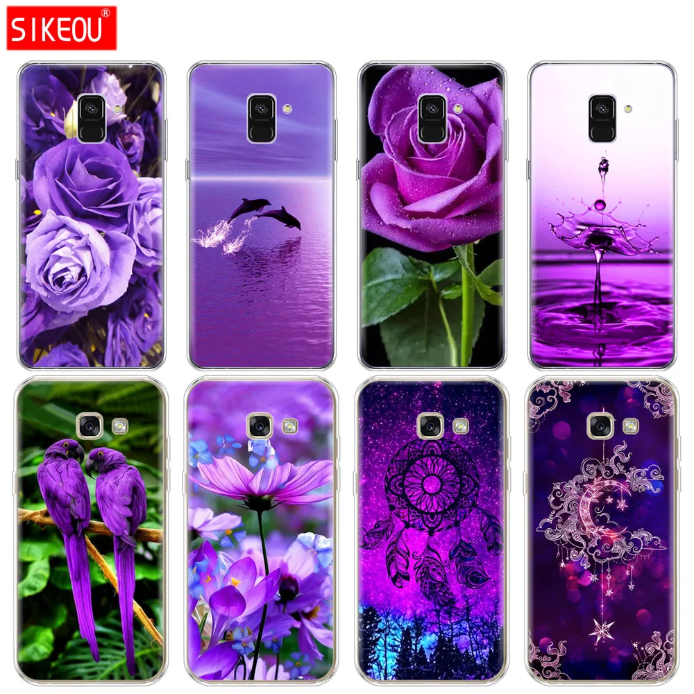 Силиконовый чехол для телефона Samsung Galaxy A6 A8 2018 A3 A310 A5 A510 A7 2016 2017 infinity on purple|Бамперы| |