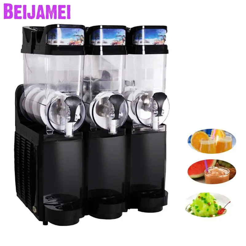 

BEIJAMEI Restaurant Three Tanks Snow Melting Machine Smoothie Slush Machines Commercial Slush Drink Making For Sale