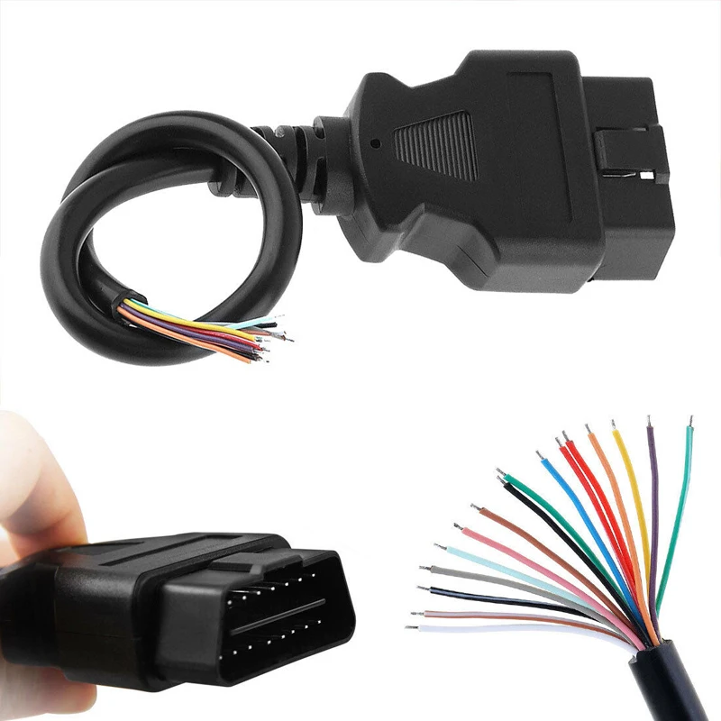 30 см/1,5 м OBD2 II 16 контактный разъем Разъем расширения, чтобы открыть коммутационным шнуром диагностический кабель OBD 2 кабель удлинитель ядро