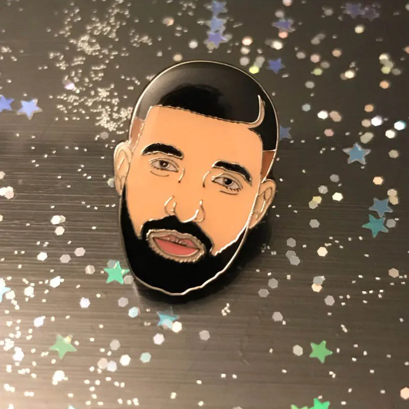 10pcs Musician Meme Lapel Pins and Brooch Drake Head Enamel Pin Champagne Music Metal Badge Art Gift 1'' Popular Craft