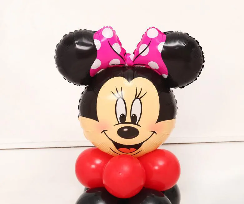 Minnie 20 шт./компл. Микки и Минни Маус лазерная головка Красного номер Фольга воздушные шары 1st День рождения юбилея украшения Детские игрушки Baby Shower поставки - Цвет: Minnie