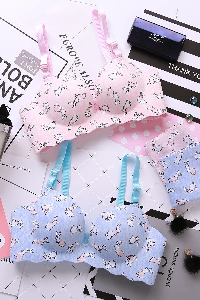 Комплект нижнего белья для молодых девушек бесшовный бюстгальтер с маленькой