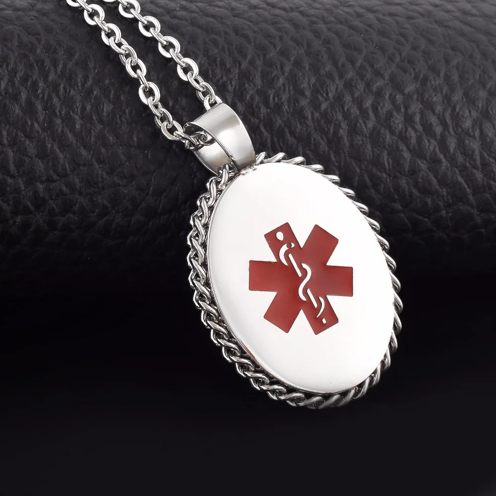 Ожерелье унисекс из нержавеющей стали с бесплатной гравировкой овальное