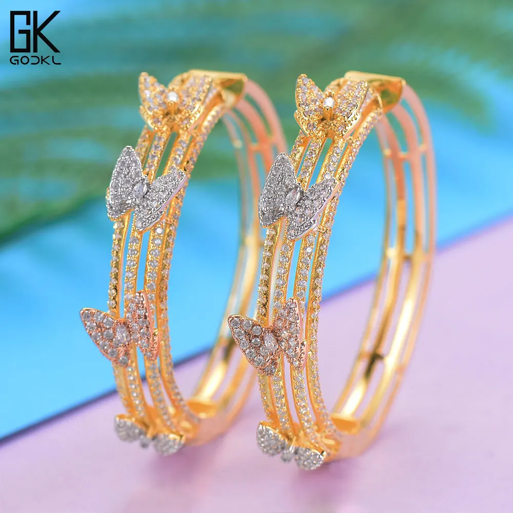 Женские серьги-кольца GODKI роскошные круглые с бабочкой и кубическим цирконием 2018