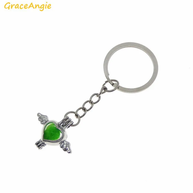 GraceAngie 1 шт. ажурное сердце с крылом медальон жемчужный бисер Клетка подвеска
