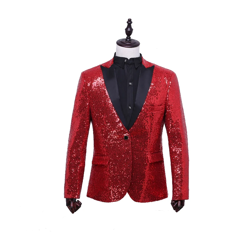 Мужской приталенный Блейзер с золотыми королевскими синими красными