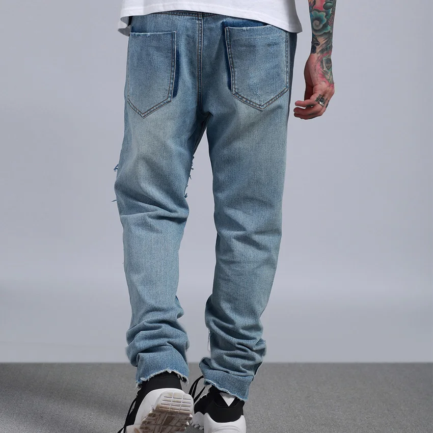 Для мужчин джинсы хип хоп уличной мужские брюки|Мужские джинсы| |