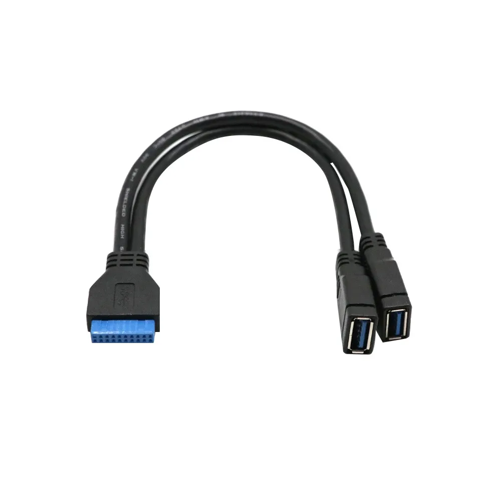 Хит продаж 2 порта USB 3 0 Type A до 20 pin Материнская плата гнездовой разъем y кабель