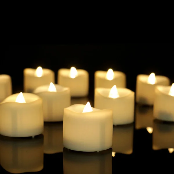 Набор из 3 светильников с пультом дистанционного управления желтые мерцающие