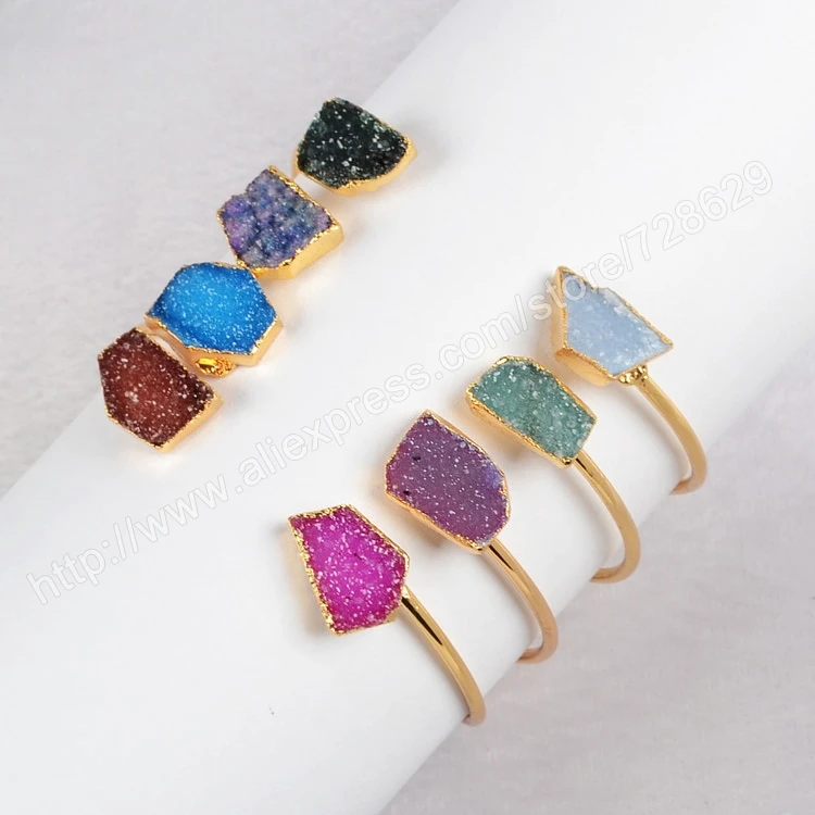 BOROSA модные 5 шт./лот очаровательные золотые натуральные друзы кристалл камень