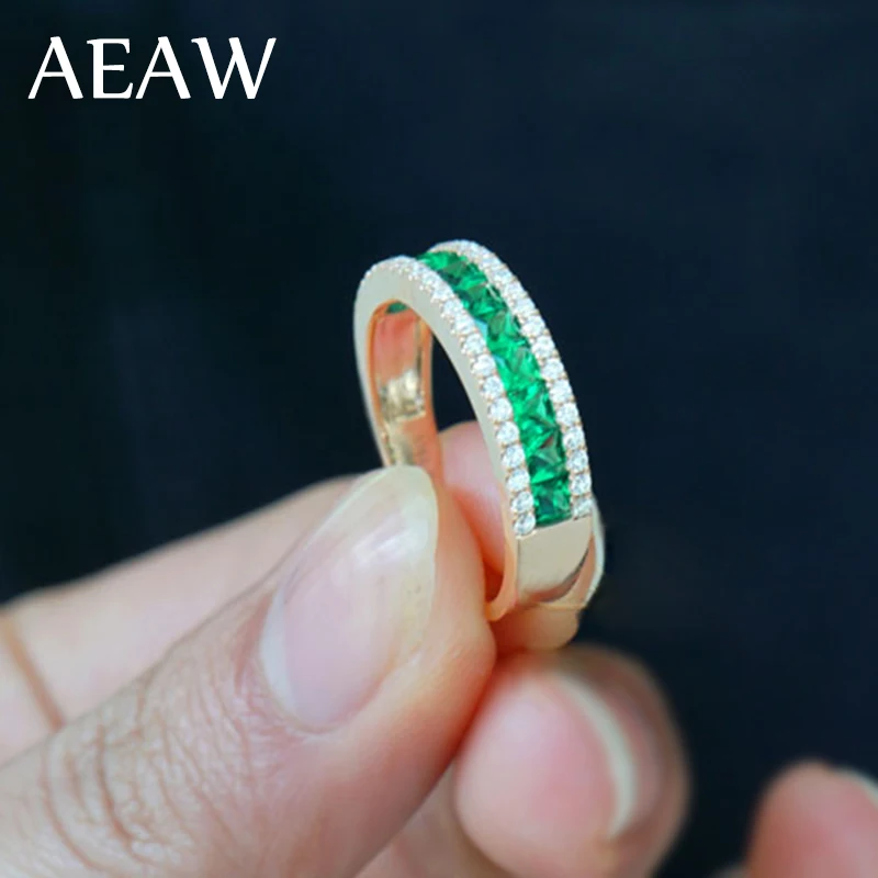 Кольцо AEAW из драгоценного камня с муассанитом белое золото 14 к|Кольца| |