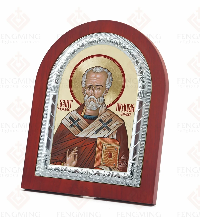 2016 религиозная Серебряная икона Свято nichol Wonderworker русская ортодоксальная Chruch