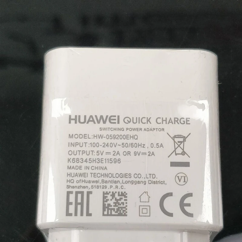 HUAWEI P20 lite зарядное устройство оригинал 9V2A быстрая зарядка настенный адаптер usb type