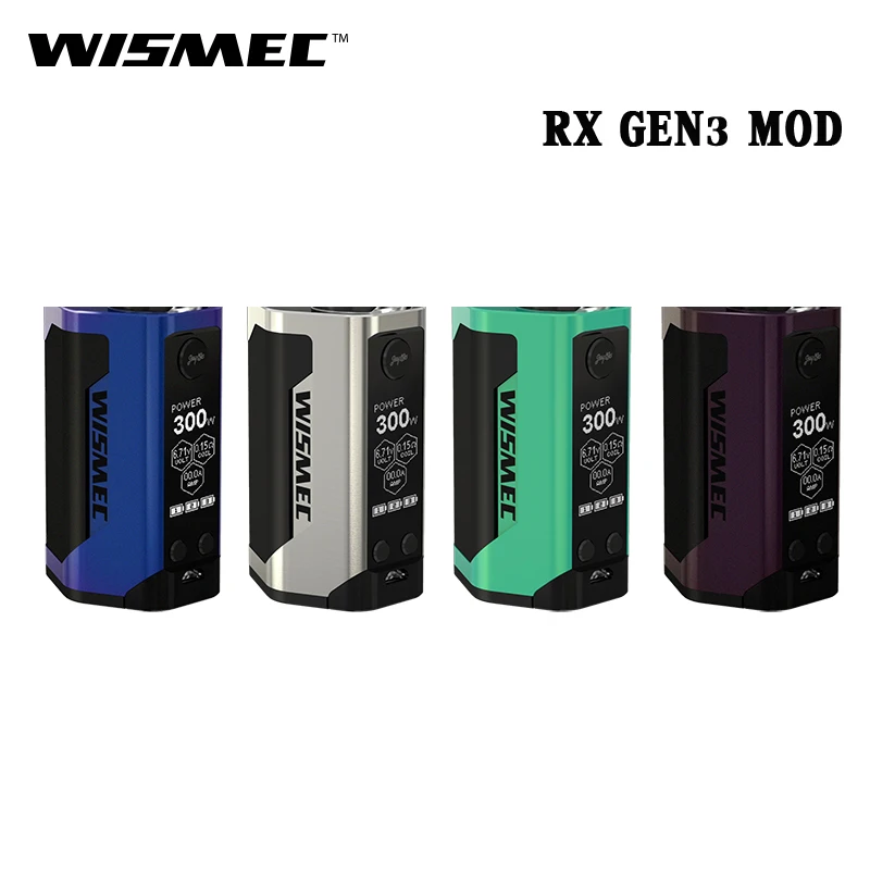 Электронная сигарета Wismec Рел RX GEN3 RXGEN3 поле MOD 300 Вт Vape 1 3 дюймов Экран испаритель