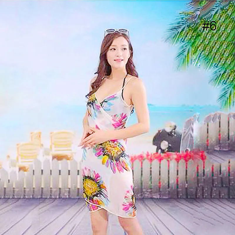 Женская Купальная юбка пляжное платье сексуальное на бретельках саронг бикини