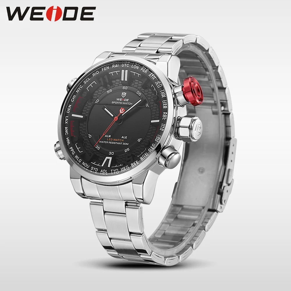 WEIDE мужской роскошный бренд часов светодиодный спортивные цифровые часы из