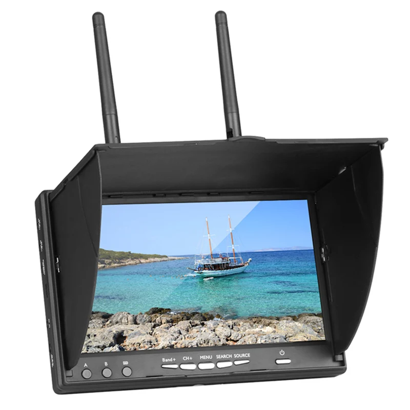 Высокое качество с видом от первого лица LCD5802S 5802 40CH Raceband 5,8G 7-дюймовый монитор приемника 800*480 со встроенным Батарея для квадрокоптера
