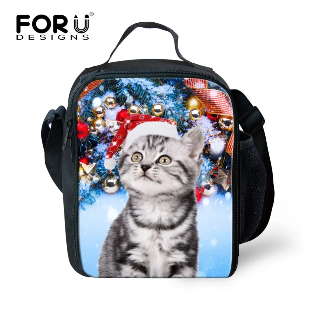 

FORUDESIGNS Unique 3D Animals Christmas Gift Printing Lunch Bags Lunchbox for Kids Thermal Lunch Box Picnic Food Bag Insulated