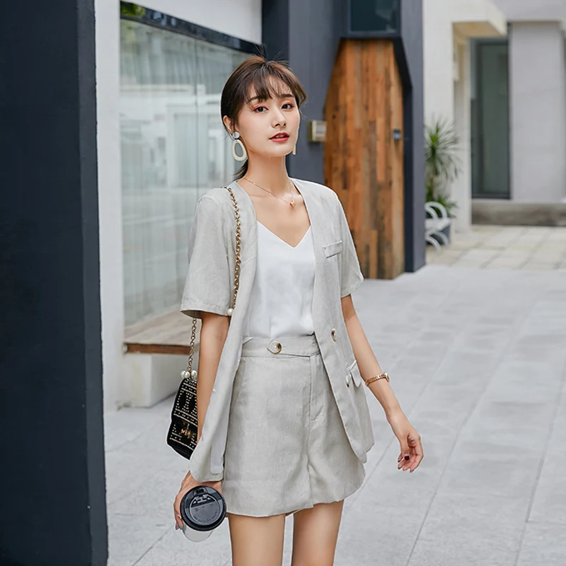 Модные пояса хаки женские брюки костюмы зубчатый вырез Блейзер куртка и с