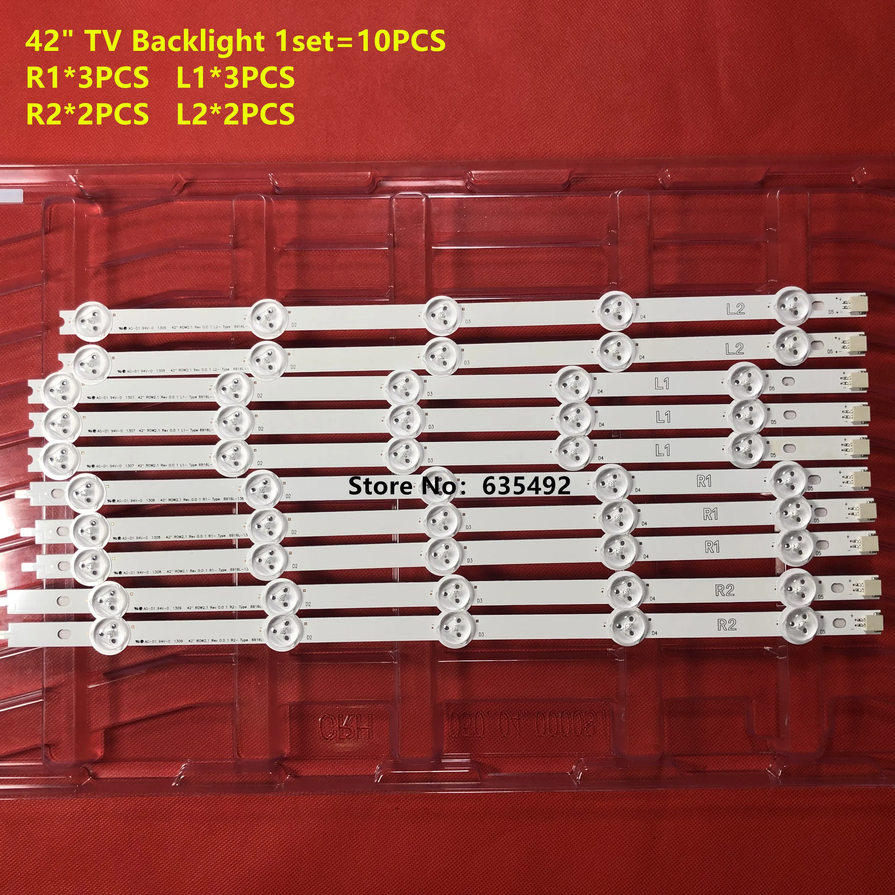 

LED Backlight strip 10leds For LG LC420DUE 42LA620Z 42la620v 42LP360C 6916L-1317A 6916L-1318A 6916L-1319A 6916L-1320A 42LN570V