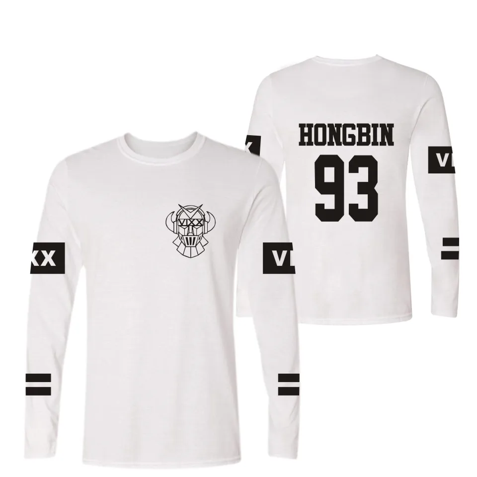 Kpop Vixx t shirt With Long Sleeve New VIXX colthes For Women Men cotton t-shirt Tshirt Logo Black White Color Plus Size | Мужская