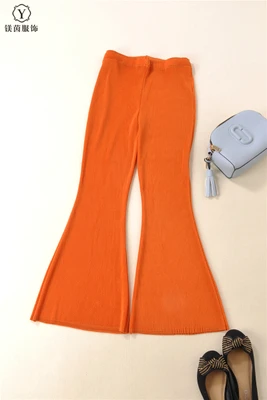 HOT SELLING Miyake fashion  Spring and summer high waist all-match straight flare pants female IN STOCK