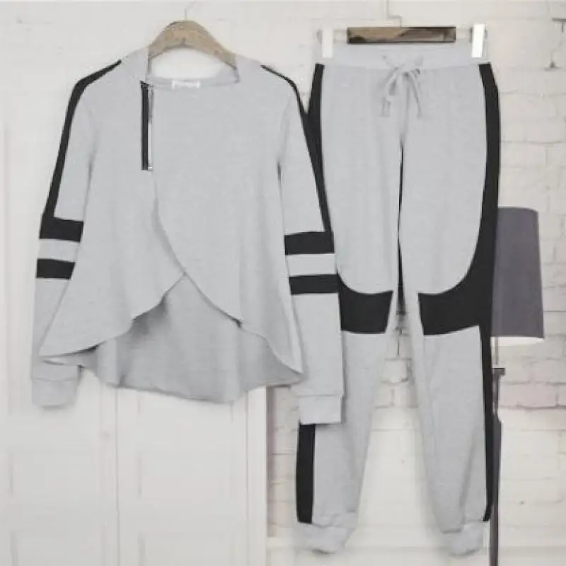 2018 Осень Slim Fit пикантные пупочной с капюшоном длинными рукавами хлопковый костюм